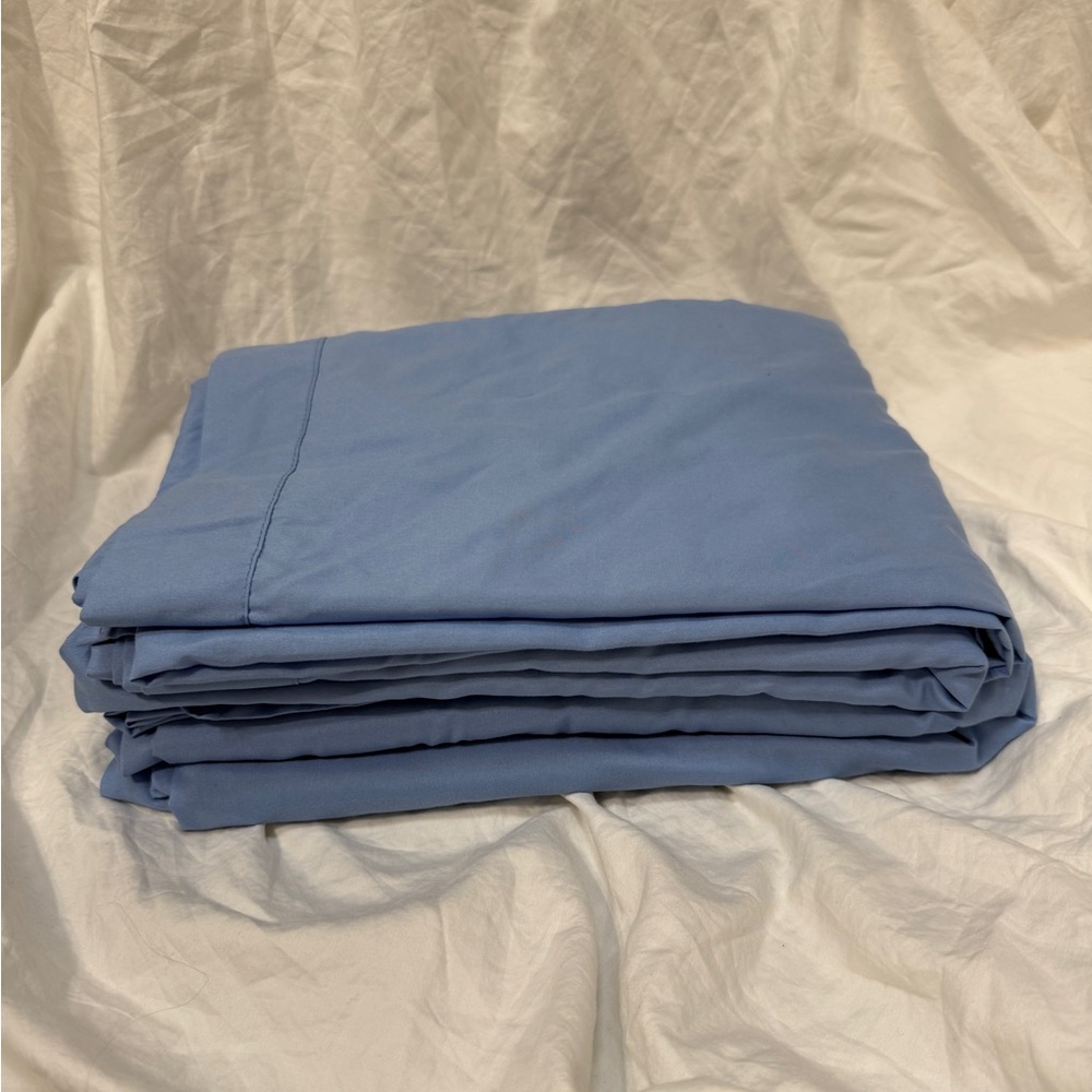 Nestl Blue Full XL Flat Sheet and Fitted Sheet